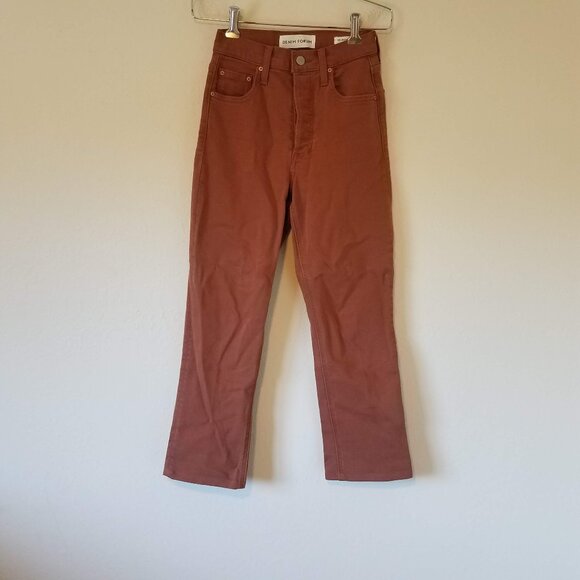 Denim Forum Jeans Aritzi Women's 23 28L The Arlo High Rise Straight Orange - Picture 1 of 11